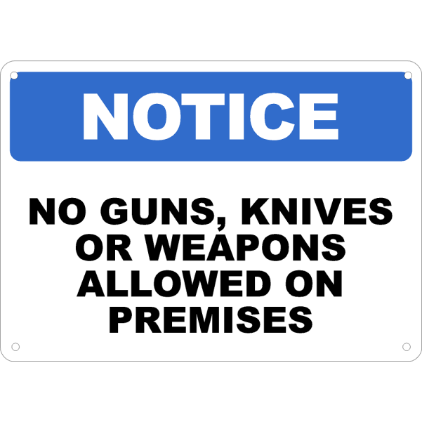 No Guns, Knives Or Weapons