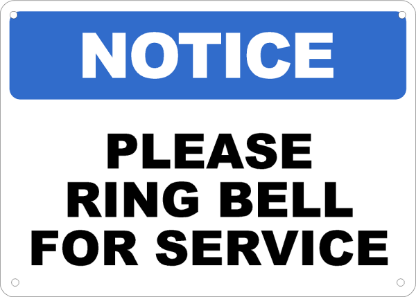 Please Ring Bell For Service